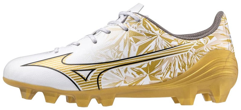 Mizuno Alpha Select Junior Soccer Shoe WhiteGold 55 US Unisex Big Kid