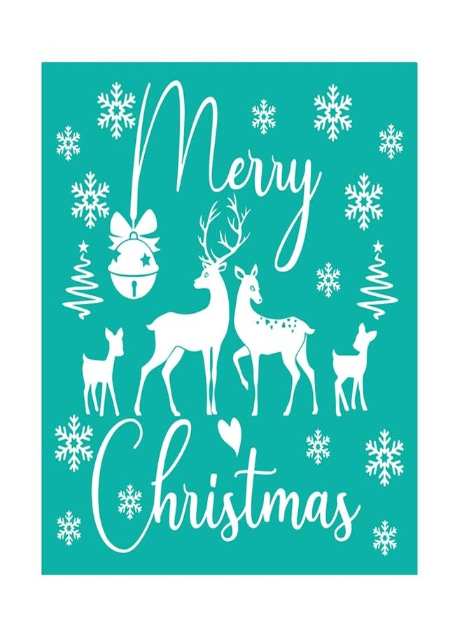 JAJADO Merry Christmas Silk Screen Stencils Elk Deer Xmas Holiday Reusable Silk Screen Transfers Screen Printing Stencils for Painting on Wood/Mup/Windows/Door, DIY Chrismtas Ornaments - Image 1