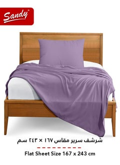 Sandy Sandy Premium Hotel Quality Flat Sheet and Pillow Case, Bed Sheet 2 Pieces Set, Soft & Breathable and Cooling, Extra Twin Size 243 x 167 cm, Lilac  - Image 3
