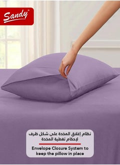 Sandy Sandy Premium Hotel Quality Flat Sheet and Pillow Case, Bed Sheet 2 Pieces Set, Soft & Breathable and Cooling, Extra Twin Size 243 x 167 cm, Lilac  - Image 5