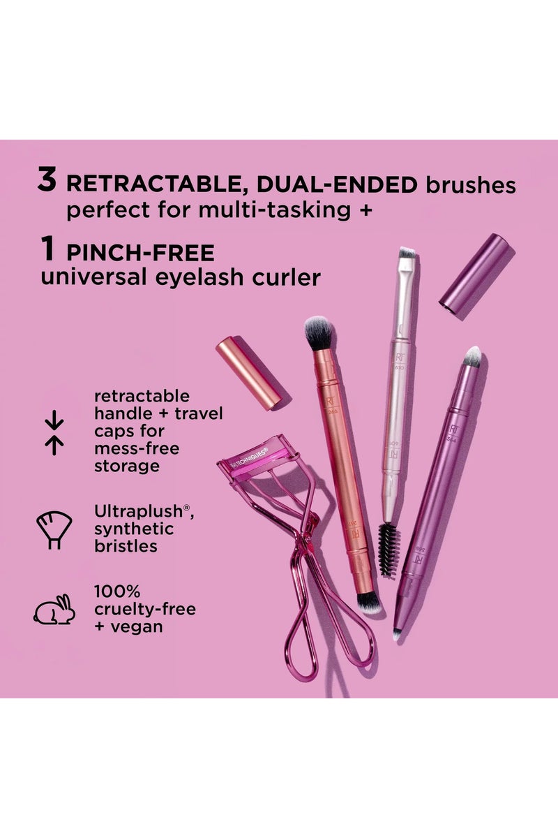 REAL TECHNIQUES Double Time Brush + Lash Kit, 4 Piece Set - Image 3