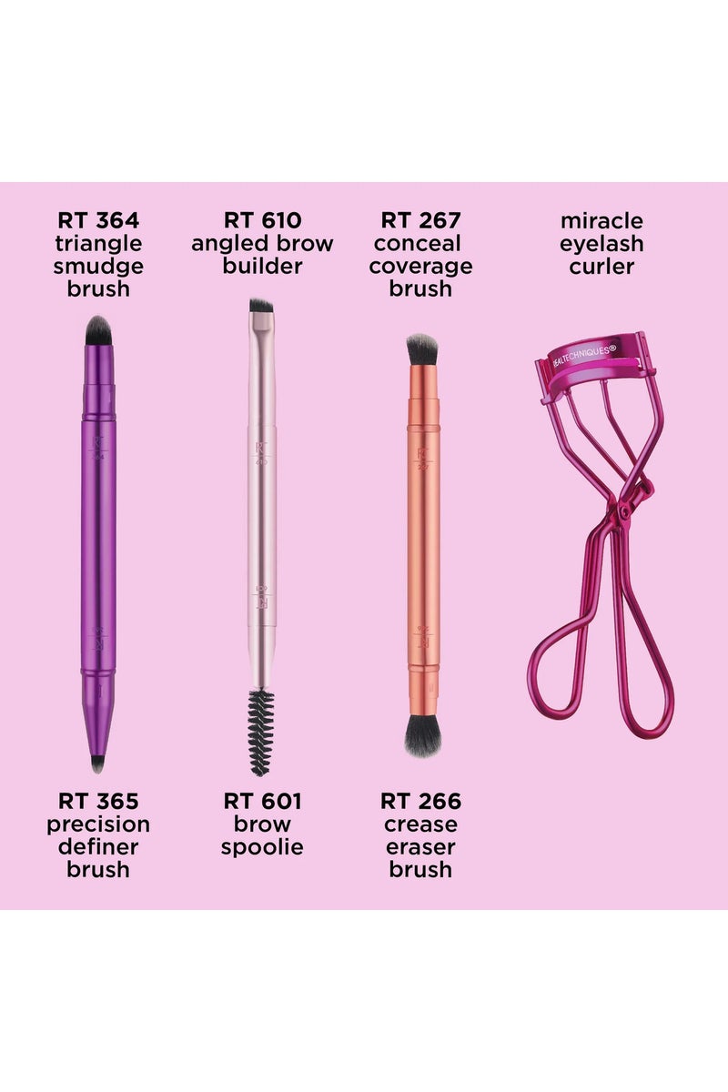 REAL TECHNIQUES Double Time Brush + Lash Kit, 4 Piece Set - Image 4