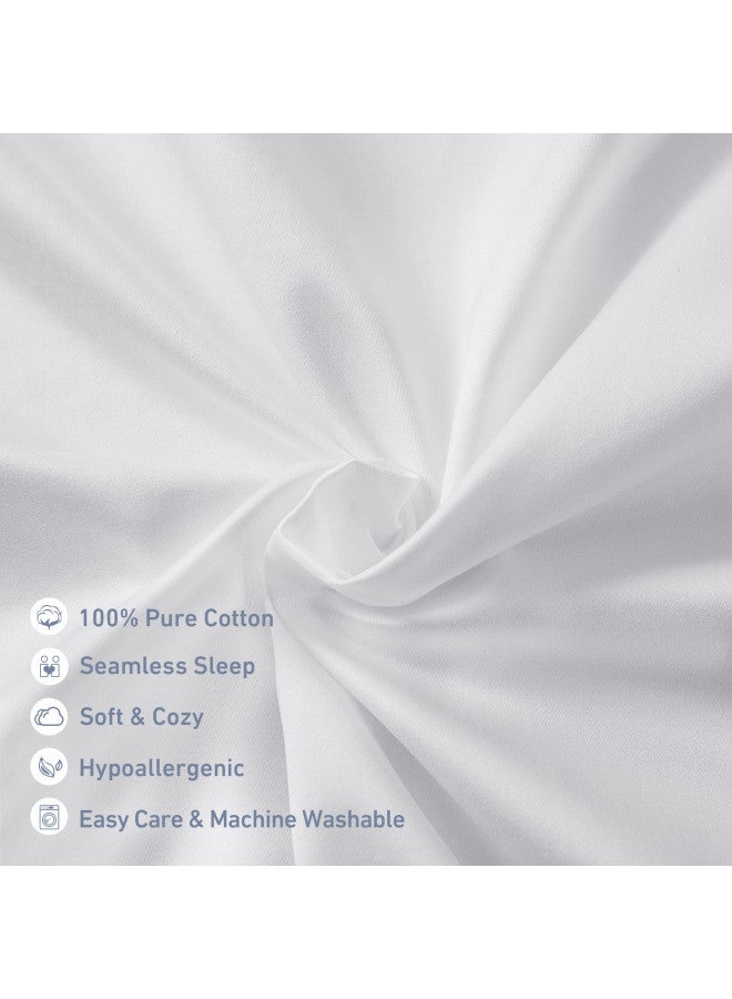 Leeden 100% Cotton Body Pillow Cover, 800 Thread Count 21x54 Soft Breathable Long Body Pillow Pillowcase, White  - Image 4