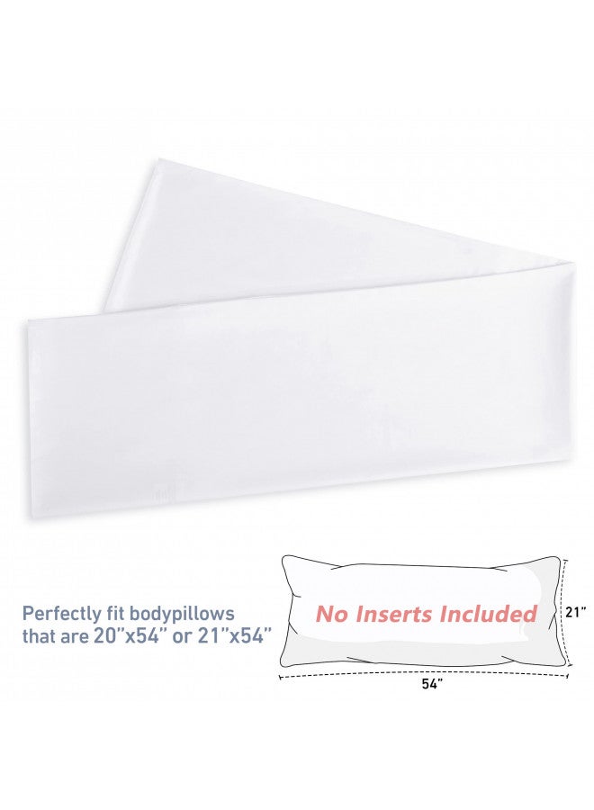 Leeden 100% Cotton Body Pillow Cover, 800 Thread Count 21x54 Soft Breathable Long Body Pillow Pillowcase, White  - Image 3