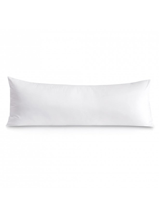 Leeden 100% Cotton Body Pillow Cover, 800 Thread Count 21x54 Soft Breathable Long Body Pillow Pillowcase, White  - Image 1