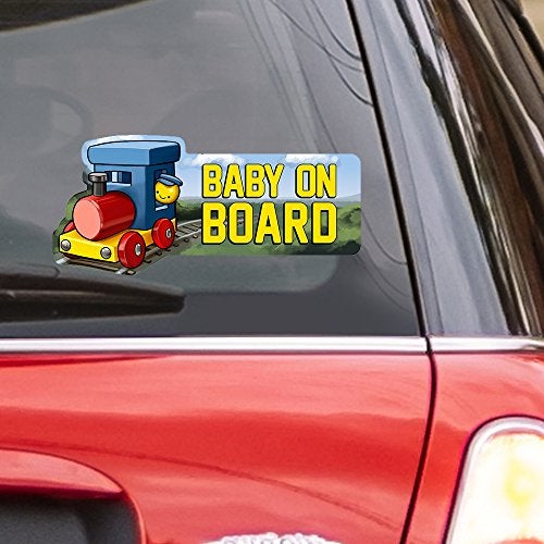 Oliver's Labels Baby on Board Decals - Toy Train Vinyl Window Car Decal Sticker - Image 2