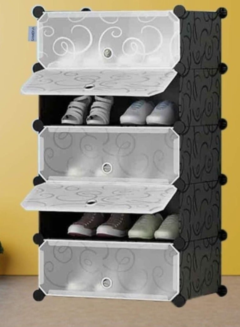 4 Cube Wardrobe Flower Cabinets for Bedroom and children Room Decoration - Black - Image 5