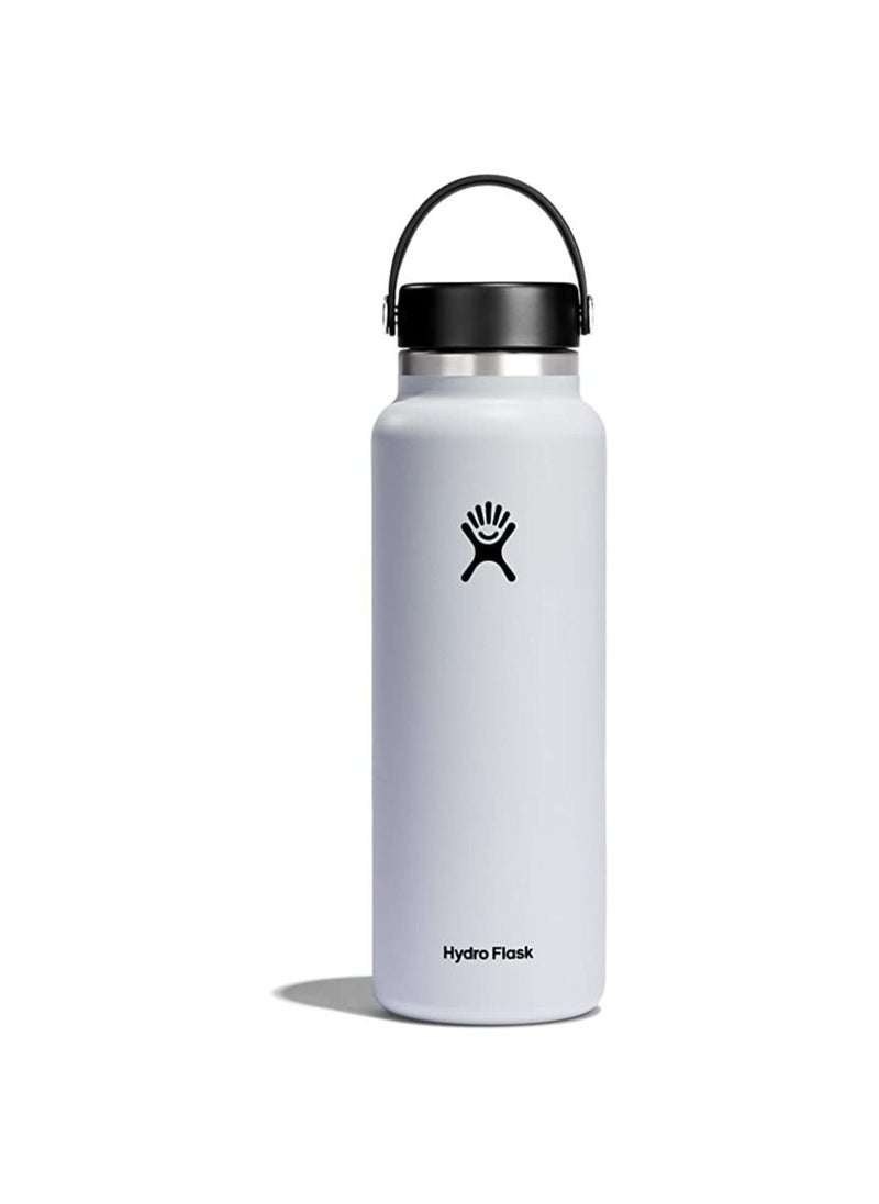 Hydro Flask - Flask - 40 Oz Water Bottle - Vacuum Insulated Stainless Steel Wide Mouth - White -1180 Ml - Image 1