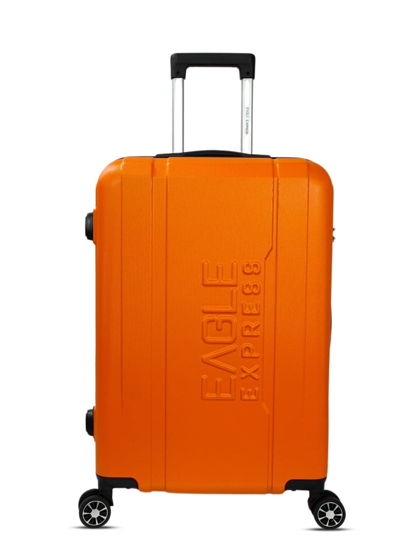 ايجل اكسبريس حقيبة سفر Eagle Express Patron مقاس 24 بوصة – برتقالي، تصميم أنيق كاجوال، خامة ABS عالية الجودة، 4 عجلات صامتة، قفل مدمج، ضمان سنة - Image 1