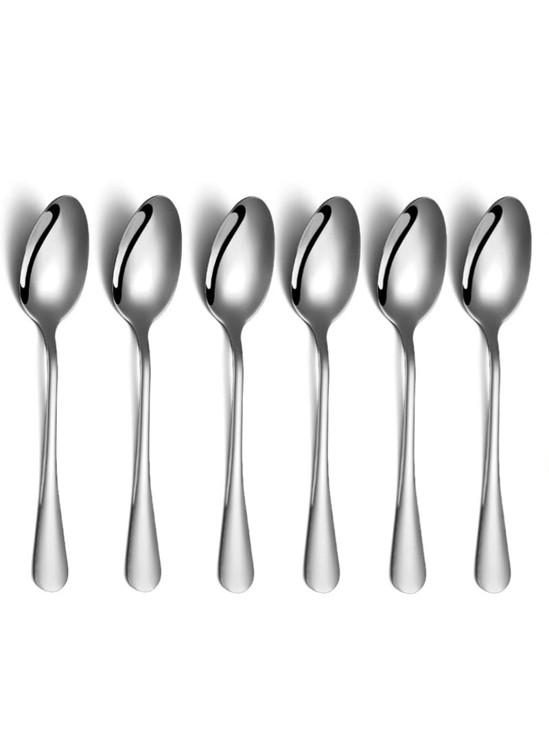 ZedAura Dinner Spoons, 6 Pieces 7.5" Stainless Steel Table Spoon, Soup Spoons, Dessert Spoons Sliverware Dishwasher Safe Set of 6 - Image 1