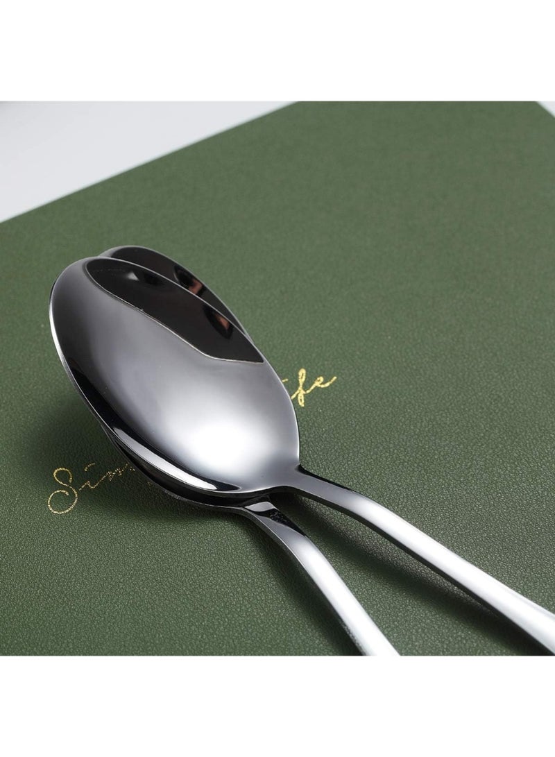 ZedAura Dinner Spoons, 6 Pieces 7.5" Stainless Steel Table Spoon, Soup Spoons, Dessert Spoons Sliverware Dishwasher Safe Set of 6 - Image 5