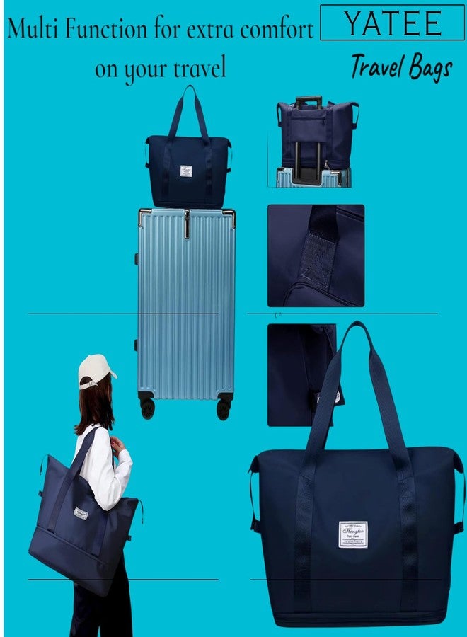 Yatee Foldable Travel Duffel Bag, Expandable Large Capacity Carry Bag, Lightweight Waterproof Weekend Tote Luggage with Shoulder Strap for Men & Women - Image 2