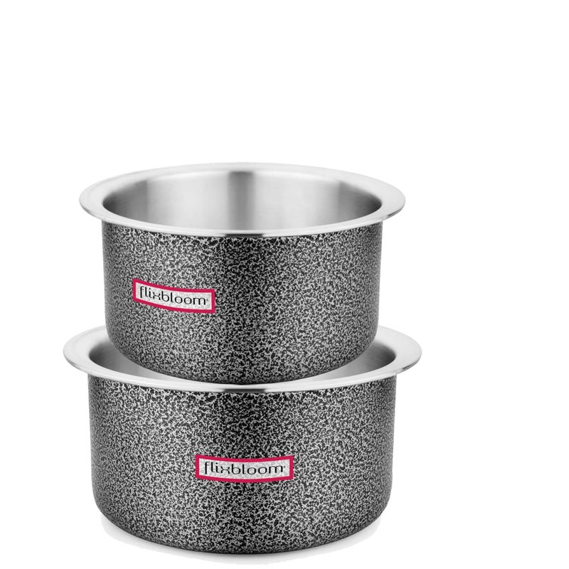 FLIXBLOOM Flixbloom Cook Max Hard Anodised Induction Base Stove Friendly Cookware TopeBhagonaPatilaHandi Utensil for Cooking Kitchen Tope Without Lid 3L5L Cookwares  - Image 1