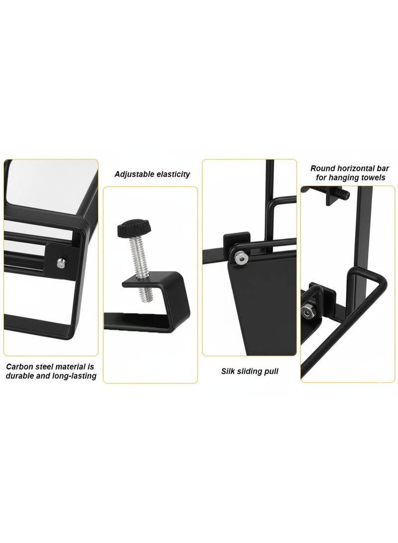 Foldable countertop storage rack cabinet door kitchen hanging table board home multifunctional auxiliary table partition black - Image 5