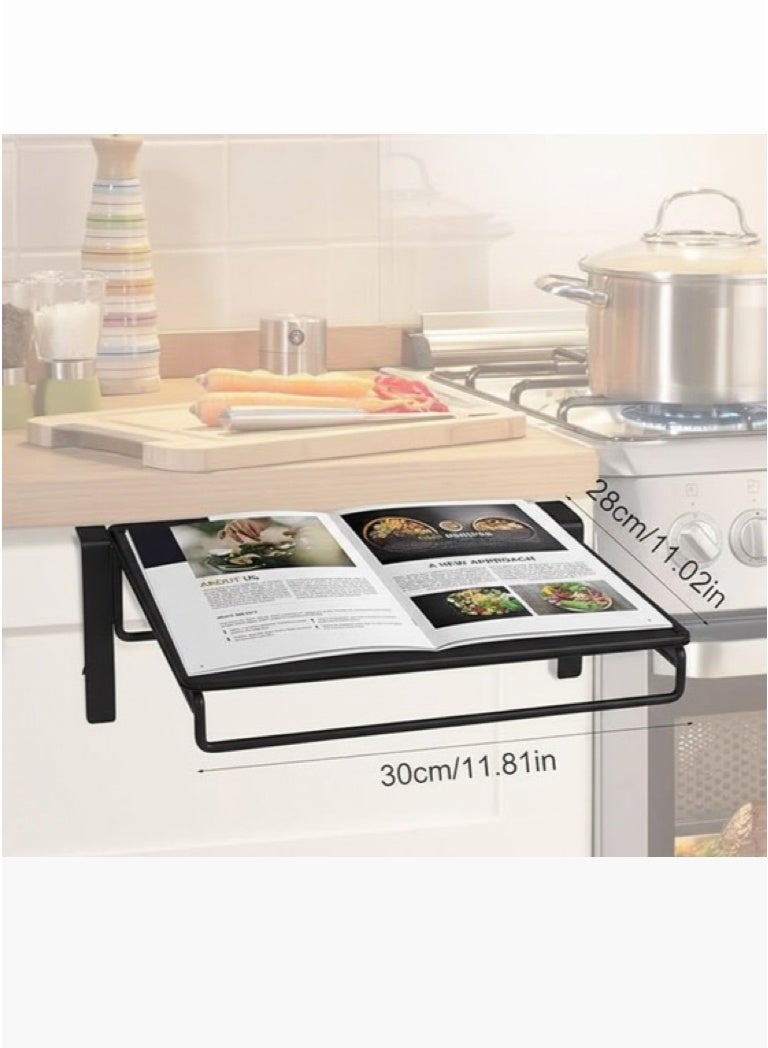 Foldable countertop storage rack cabinet door kitchen hanging table board home multifunctional auxiliary table partition black - Image 3