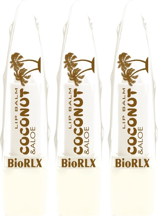 BioRLX Coconut Oil Lip Balm - Natural Hydration with Coconut’s Nourishing Properties for Everyday Lip Care (Three Lip Balm (Coconut, 0.12 Ounce (Pack of 3 - Image 1