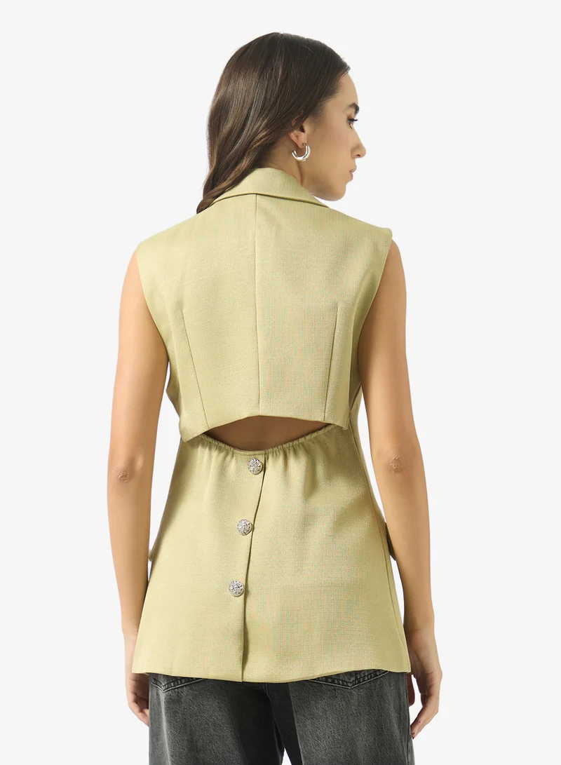 Ginger Longline Button Down Vest