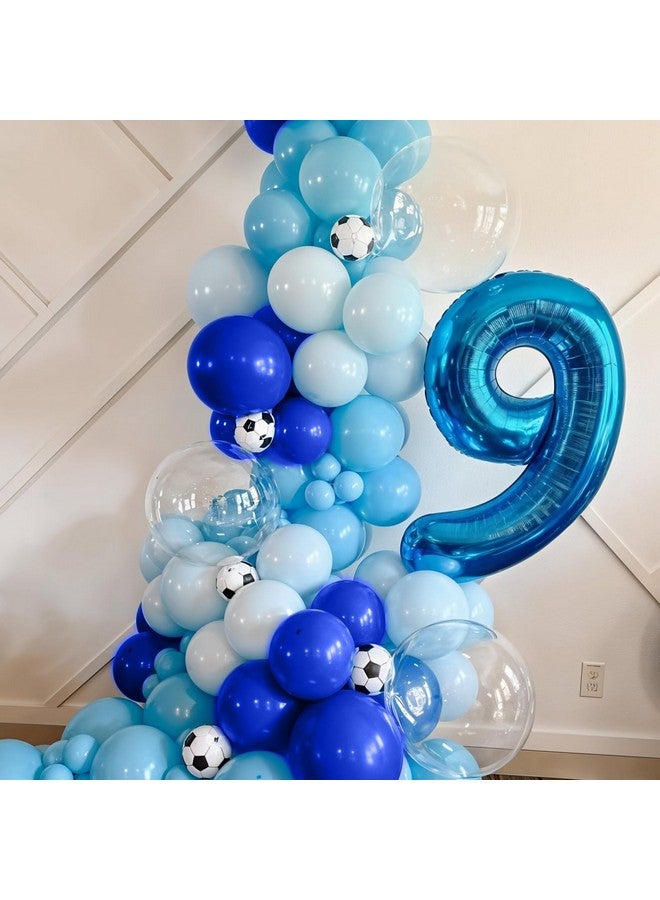 Sowide Soccer Balloon Arch Kit,Royal Blue Silver White Metallic Silver Football Balloons for Kids Boy Soccer Birthday Party Decorations Baby Shower Wedding Anniversary Graduation Sport Themed Party Supplies - Image 5