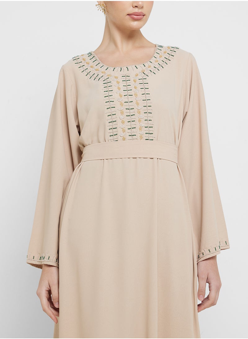 hayas closet Embellished Belted Jalabiya  - Image 3