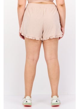 Bar III Women Plus Size French Terry Ruffled Shorts, Dark Beige  - Image 4