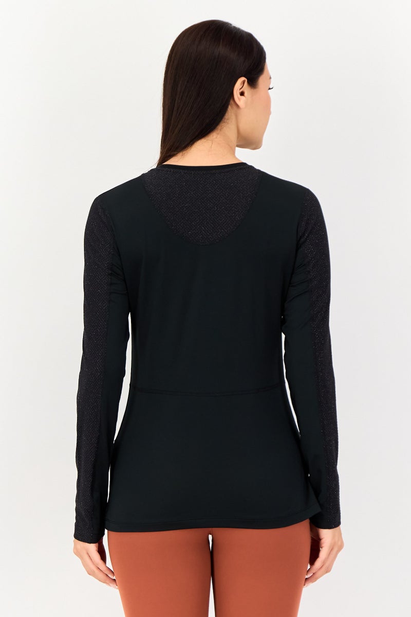 Nike Women Dri-Fit Brand Logo Long Sleeves Outdoor T-Shirt, Black - Image 3