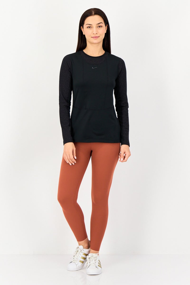 Nike Women Dri-Fit Brand Logo Long Sleeves Outdoor T-Shirt, Black - Image 4