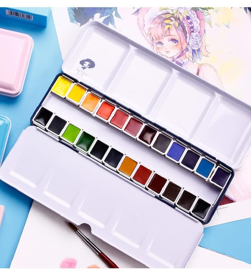 Paul Rubens Watercolor Paint Set Artist Grade 24 Vivid Colors with Portable Metal Box for Artists Beginners Hobbyists Students - Image 3