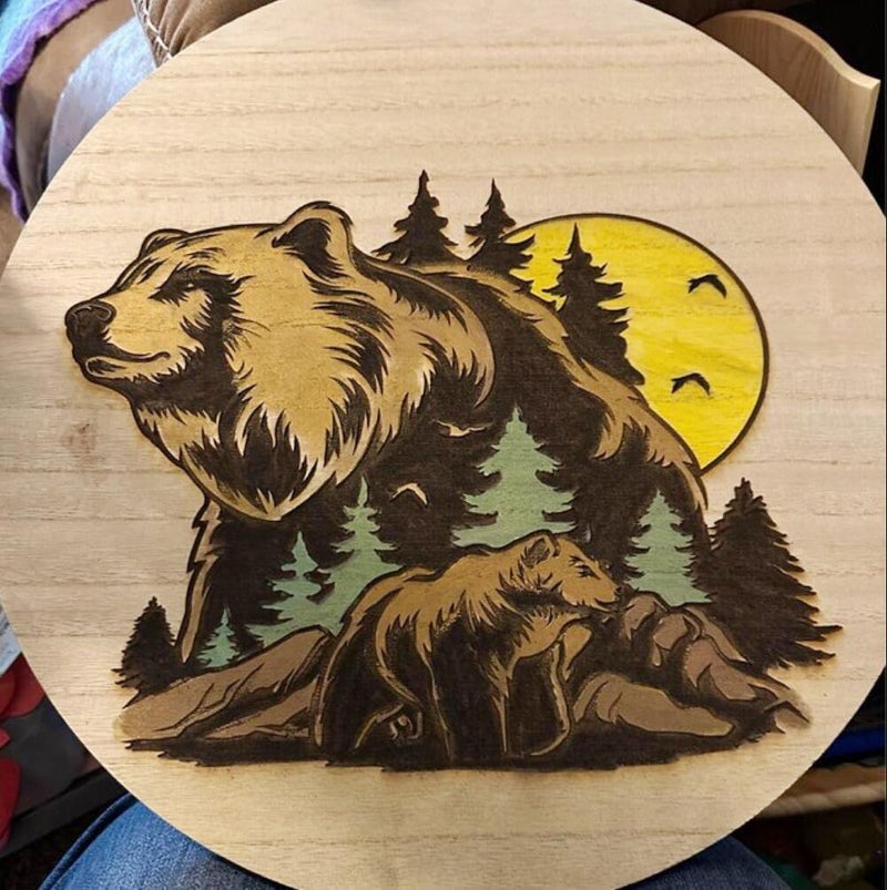 zosylley Animal Wood Burning Stencils for Painting 12â€ Deer Stencils Horse Stencil Bear Wolf Moose Drawing Templates for T-Shirt Fabric Wood DIY Crafts - Image 3