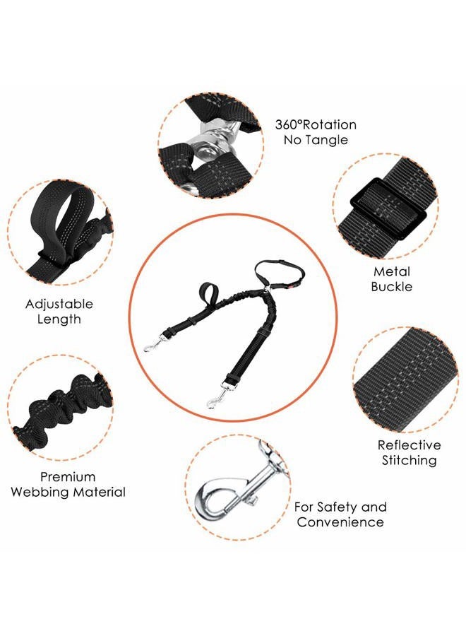 AUTOWT Double Dog Seat Belt, New Dual Pet Car Headrest Restraint Safety Seatbelt No Tangle Dog Leash Duty Adjust Elastic Bungee Puppy Lead Splitter Connect Harness in Vehicle Travel for 2 Dogs - Image 5