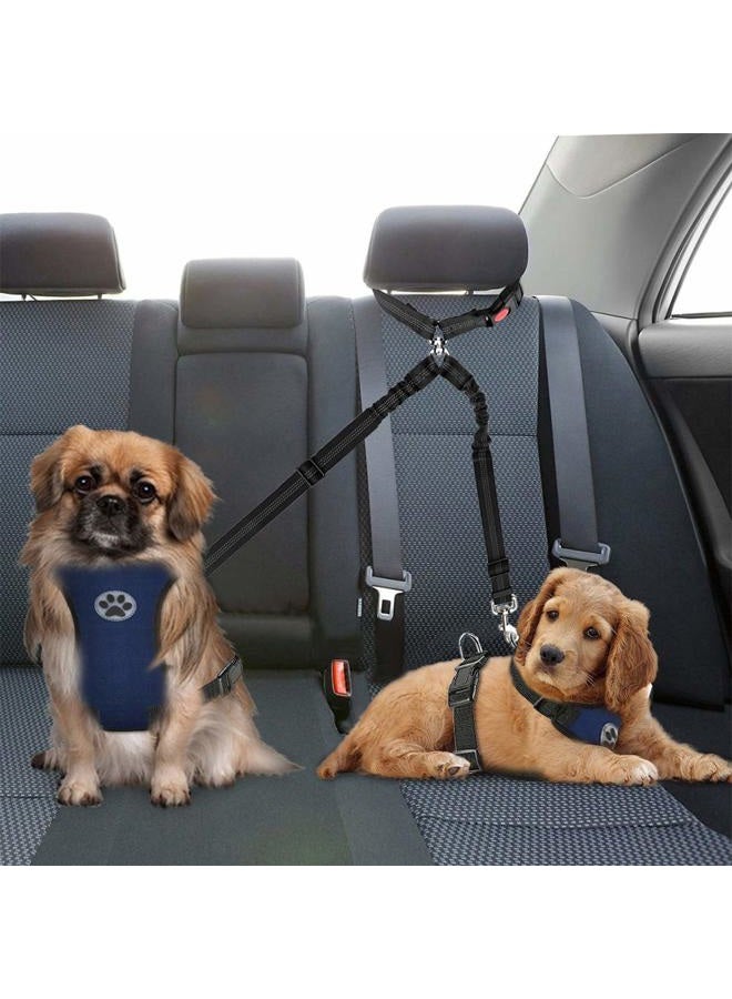 AUTOWT Double Dog Seat Belt, New Dual Pet Car Headrest Restraint Safety Seatbelt No Tangle Dog Leash Duty Adjust Elastic Bungee Puppy Lead Splitter Connect Harness in Vehicle Travel for 2 Dogs - Image 2