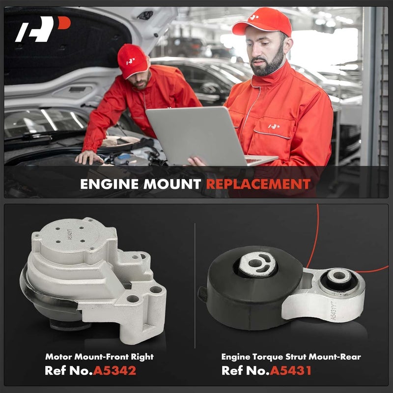 A-Premium Engine Motor Mount and Torque Strut Mount Kit for Ford Edge & Lincoln MKX (2007-2010) 3.5L - 2-PC Set - Image 2