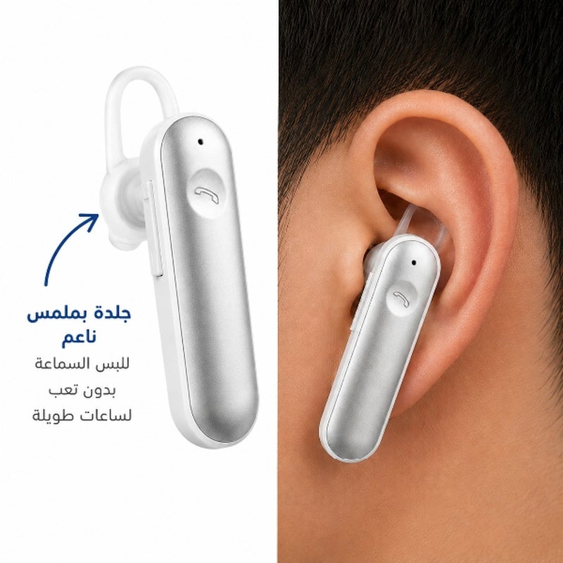 Wireless Bluetooth Headset Single Ear with HD Mic – Handsfree Calling Earphone for Driving, Work & Mobile Phones – Comfortable Bluetooth Earpiece with Clear Sound – Handfree, Hands Free, Bluetooth Earphone, Wireless Headset, Mono Earbuds, Business Headset - Image 3