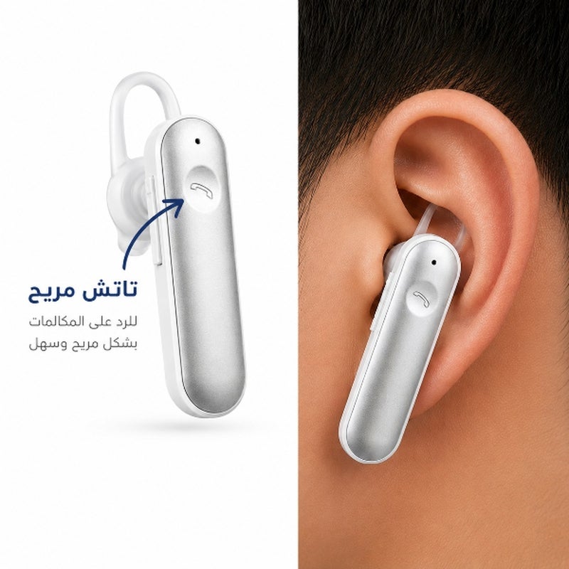 Wireless Bluetooth Headset Single Ear with HD Mic – Handsfree Calling Earphone for Driving, Work & Mobile Phones – Comfortable Bluetooth Earpiece with Clear Sound – Handfree, Hands Free, Bluetooth Earphone, Wireless Headset, Mono Earbuds, Business Headset - Image 2