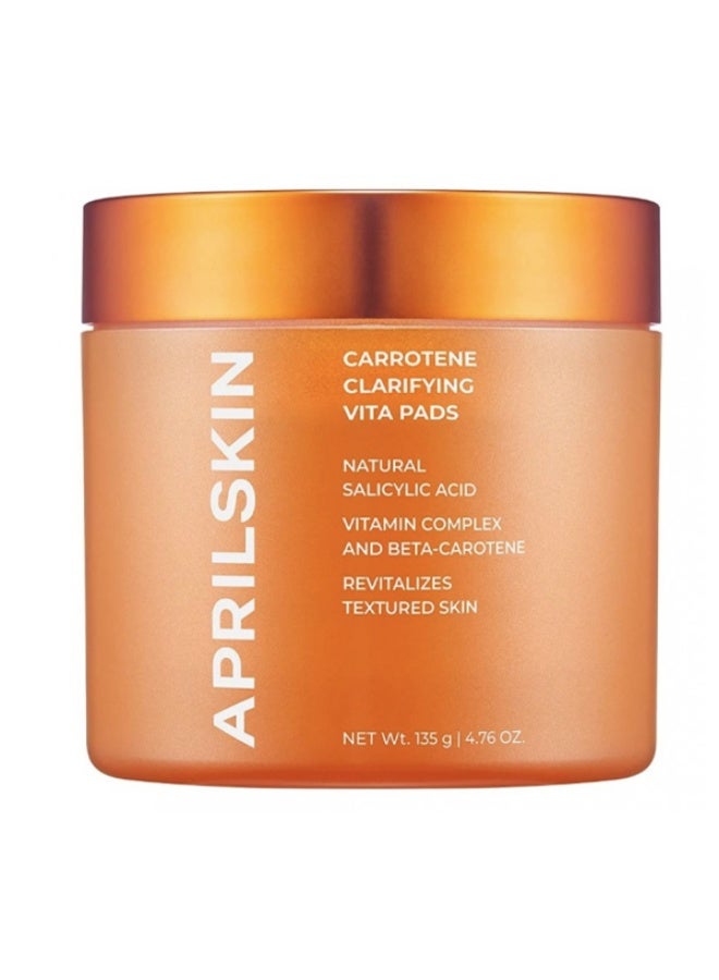 APRILSKIN April Skin Carrotene Clarifying Vita Exfoliating Toner Pads BHA Pore Care 60 Pads - Image 1