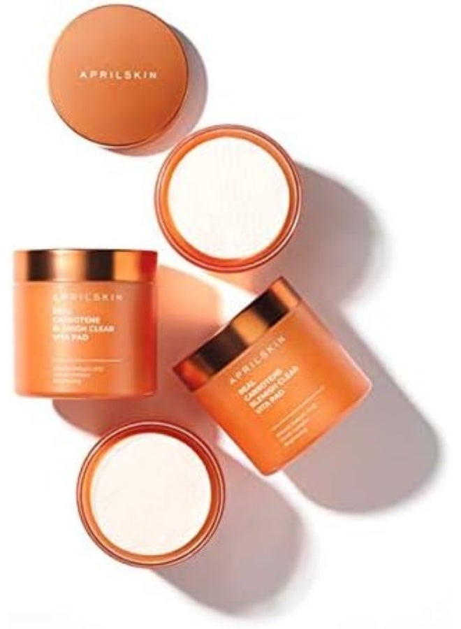 APRILSKIN April Skin Carrotene Clarifying Vita Exfoliating Toner Pads BHA Pore Care 60 Pads - Image 5