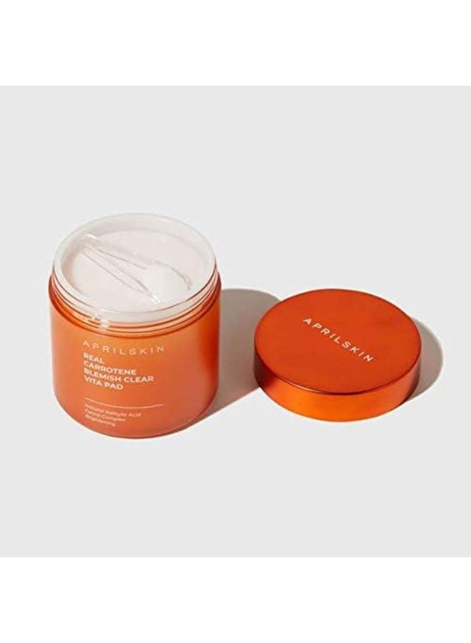 APRILSKIN April Skin Carrotene Clarifying Vita Exfoliating Toner Pads BHA Pore Care 60 Pads - Image 4