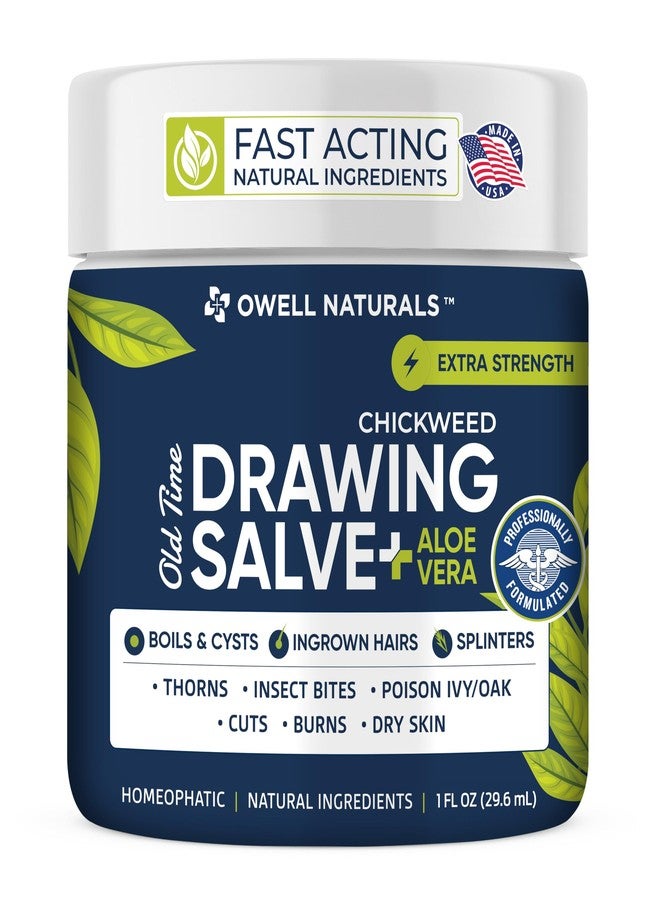 OWELL NATURALS Chickweed Drawing Salve with Aloe Vera for boils, Cyst, Splinters, Poison Ivy/Oak, Skin Disorder, Irritations, Burns, Minor Cuts, Dry Skin, Itching - Image 1