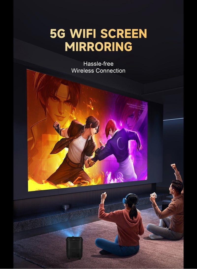 Umiio Portable Gaming Projector 4K – LED Light Source, Android Screen Projector with Bluetooth & WiFi, HDMI/USB/SD Support, Remote Control & Two Wireless Game Controllers for Home Theater & Gaming - Image 5