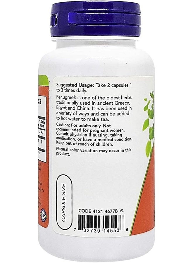 now Now Foods Fenugreek 500Mg Caps. 100'S  - Image 4
