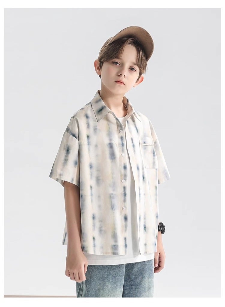 Oddtails New Boys' Tie Dye Short Sleeved Shirt  - Image 3