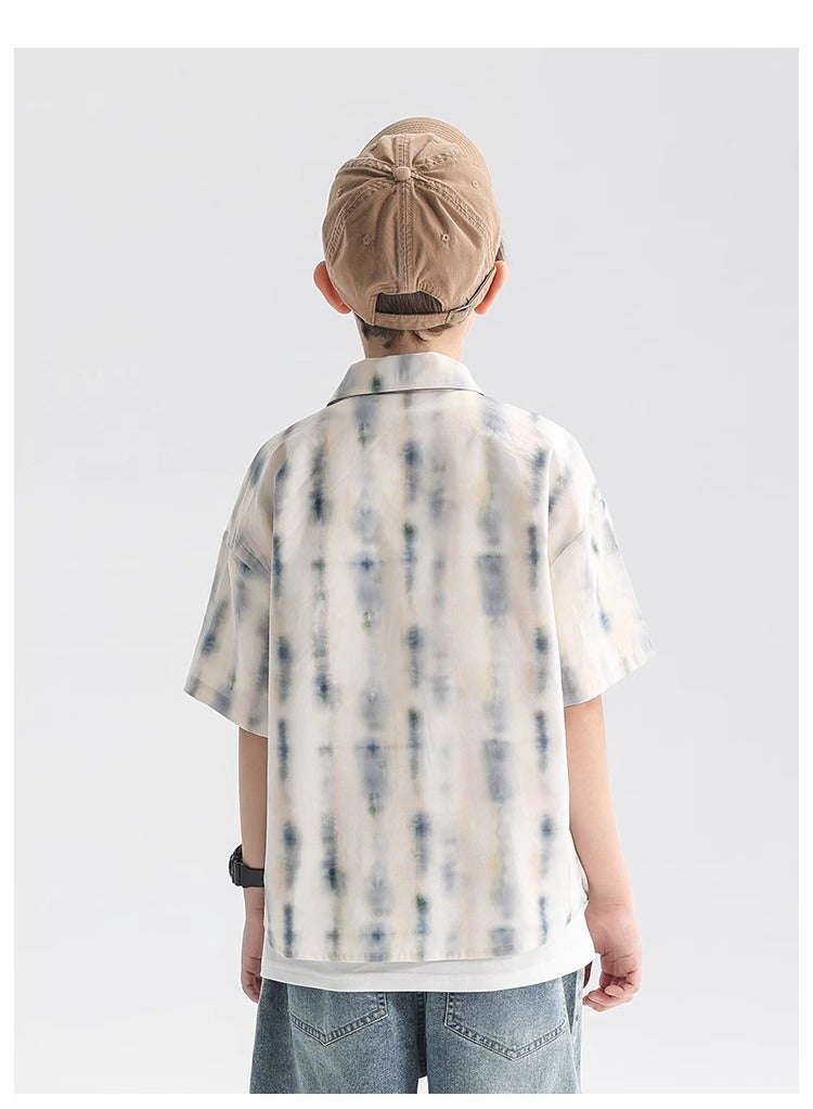 Oddtails New Boys' Tie Dye Short Sleeved Shirt  - Image 4