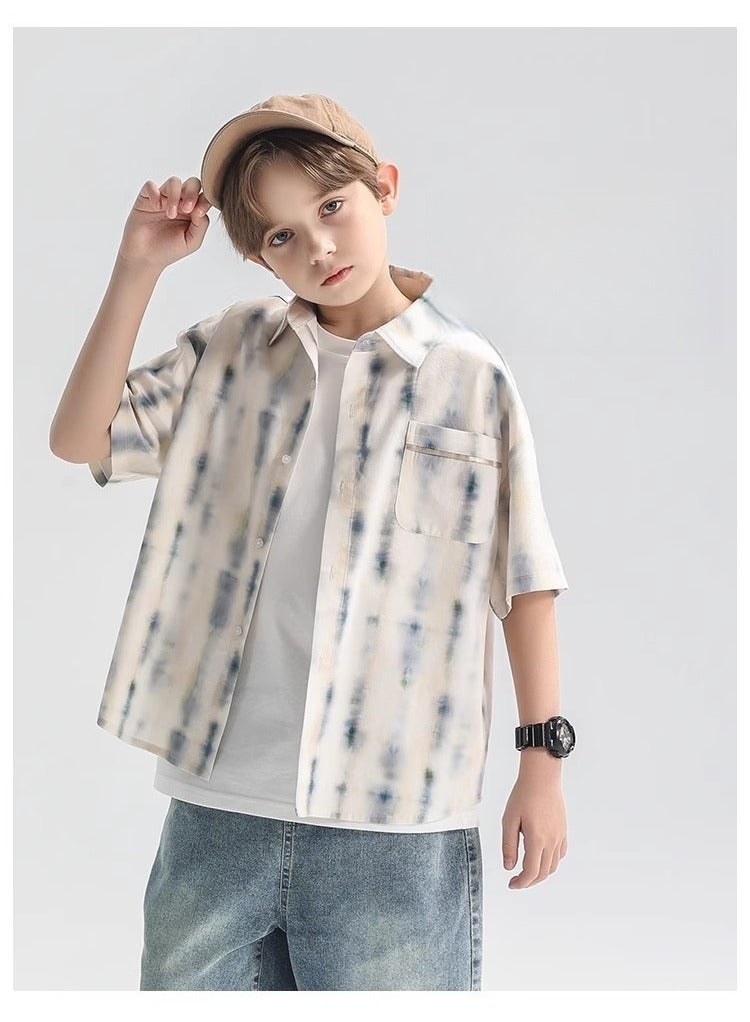 Oddtails New Boys' Tie Dye Short Sleeved Shirt  - Image 1