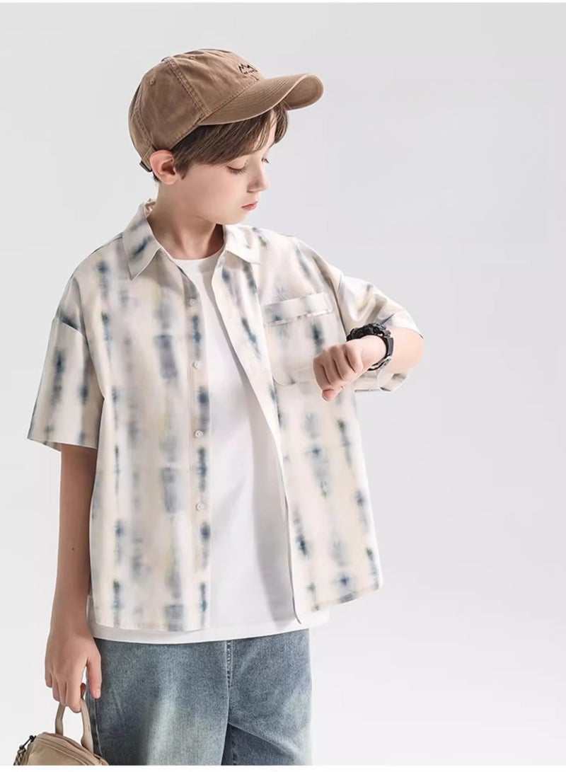 Oddtails New Boys' Tie Dye Short Sleeved Shirt  - Image 2