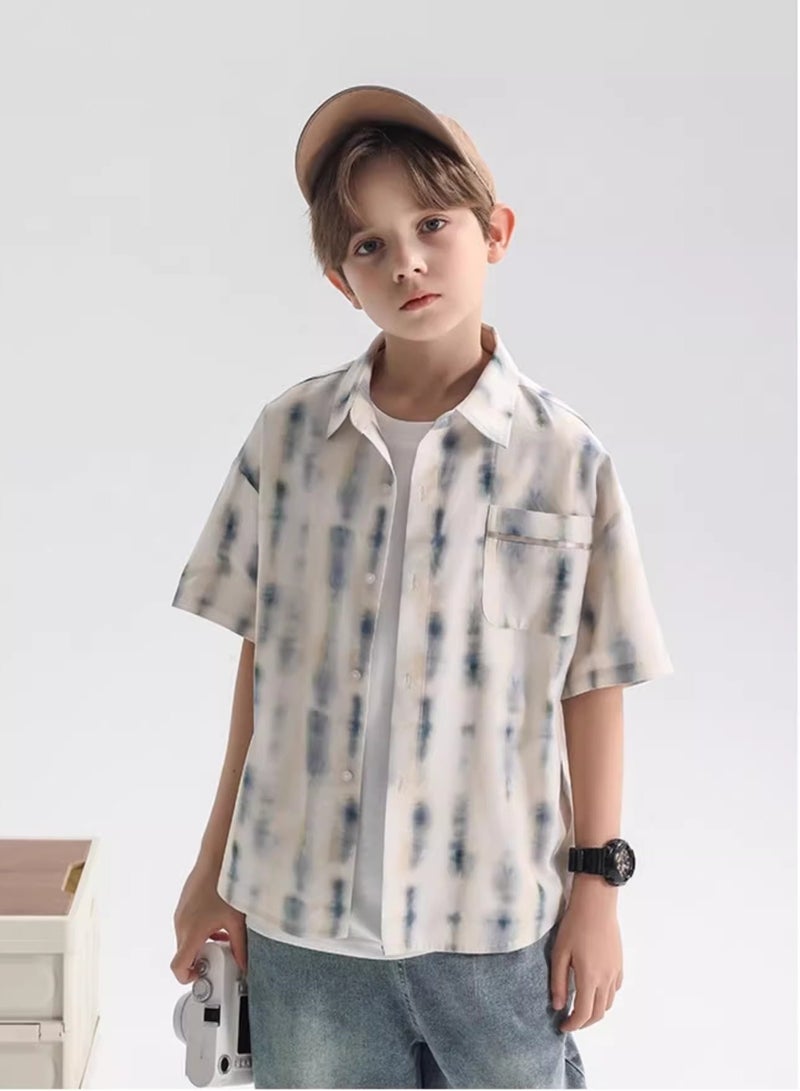 Oddtails New Boys' Tie Dye Short Sleeved Shirt  - Image 5