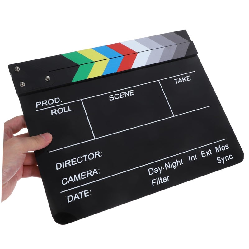 White Acrylic Movie Clapboard Lightweight Erasable Pen for Filmmaking Photography Studio Scene Setup - Image 5