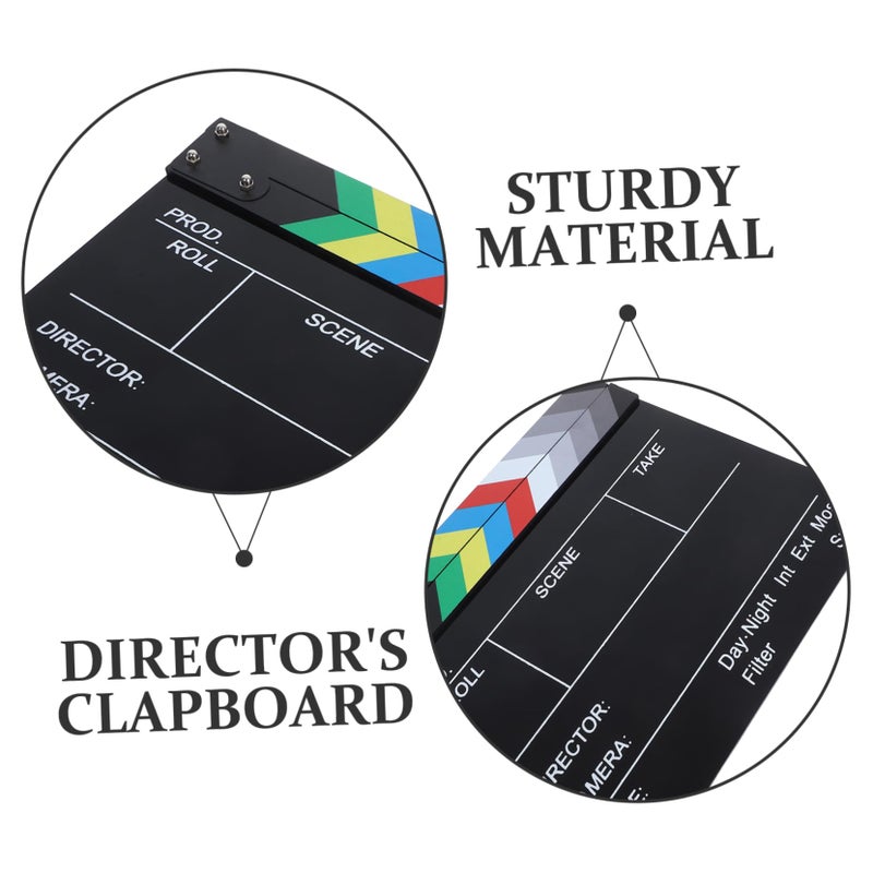 White Acrylic Movie Clapboard Lightweight Erasable Pen for Filmmaking Photography Studio Scene Setup - Image 4