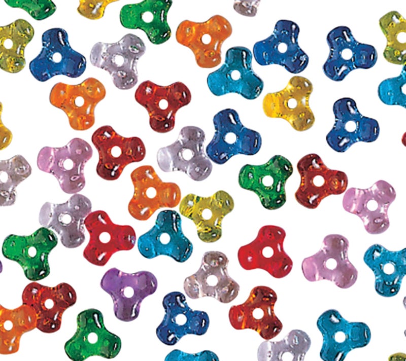 Creativity Street Plastic 3-Sided Tri-Bead Assortment, 0.43 in, Assorted Transparent Color, Pack of 1000 - Image 3