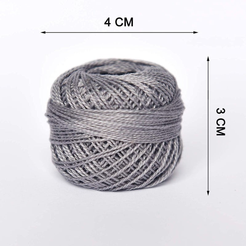 Colored BIRDCrochet Thread, Size 8 Crochet Yarn，2 Ply Cotton Yarn, 10 Balls (Grey Series) - Image 3