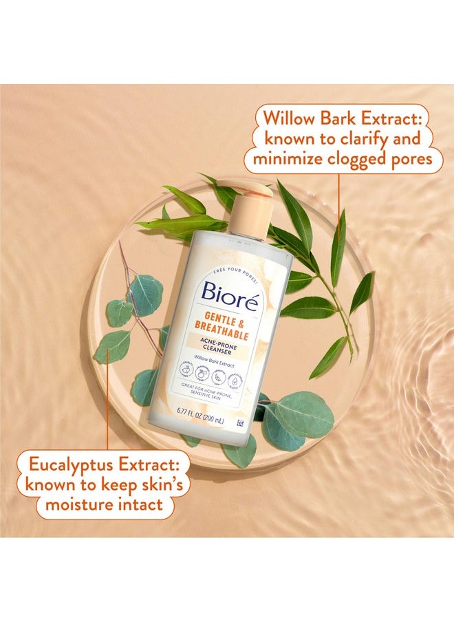 Biore Gentle & Breathable Acne Face Wash Gentle Face Cleanser For Women And Men Fragrance Free 6.77 Oz  - Image 4