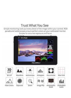 FEELWORLD LUT7 7Inch Field Monitor 4K 1920x1200 Ultra Bright 2200nit Touch Screen Camera DSLR Video Assist 3D Lut Waveform Vectorscope Input 8.4V DC Output Tilt Arm (LUT7 7’’ HDMI) - pzsku/ZA640C4A92131B93E8875Z/45/_/1685795635/507aa64f-ec88-4b05-a481-3c6c6bad0619